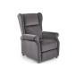 Fauteuil relax manuel, velours gris de qualité, AGNELO 2, Fauteuil 1 place