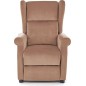 Fauteuil relax manuel, velours beige de qualité, AGNELO 2, Fauteuil 1 place