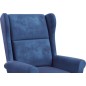 Fauteuil relax manuel, velours bleu, inclinable, repose pied réglable, AGNELO 2, Fauteuil 1 place