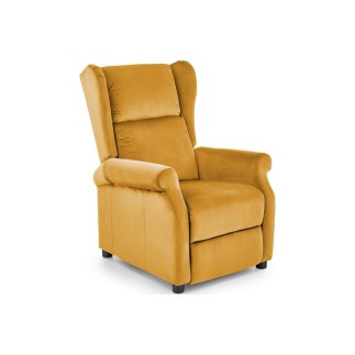 Fauteuil relax manuel, velours moutarde de qualité, AGNELO 2