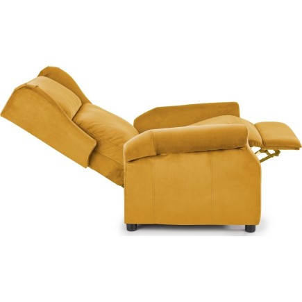 Fauteuil relax manuel, velours moutarde de qualité, AGNELO 2, Fauteuil 1 place