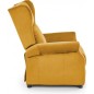 Fauteuil relax manuel, velours moutarde de qualité, AGNELO 2, Fauteuil 1 place