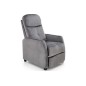Fauteuil relax manuel, velours gris de qualité, FELLINI 2, Fauteuil 1 place