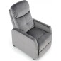 Fauteuil relax manuel, velours gris de qualité, FELLINI 2, Fauteuil 1 place