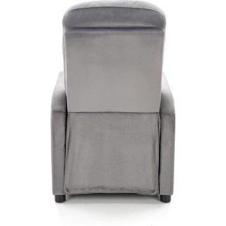 Fauteuil relax manuel, velours gris de qualité, FELLINI 2