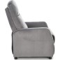 Fauteuil relax manuel, velours gris de qualité, FELLINI 2, Fauteuil 1 place