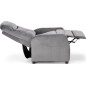 Fauteuil relax manuel, velours gris de qualité, FELLINI 2, Fauteuil 1 place