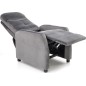 Fauteuil relax manuel, velours gris de qualité, FELLINI 2, Fauteuil 1 place