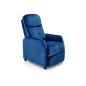 Fauteuil relax manuel, velours bleu de qualité, FELLINI 2, Fauteuil 1 place