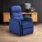 Fauteuil relax manuel, velours bleu de qualité, FELLINI 2, Fauteuil 1 place