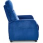 Fauteuil relax manuel, velours bleu de qualité, FELLINI 2, Fauteuil 1 place