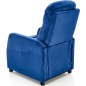 Fauteuil relax manuel, velours bleu de qualité, FELLINI 2, Fauteuil 1 place