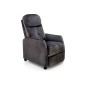 Fauteuil relax manuel, velours noir de qualité, FELLINI 2, Fauteuil 1 place