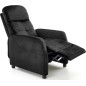 Fauteuil relax manuel, velours noir de qualité, FELLINI 2, Fauteuil 1 place