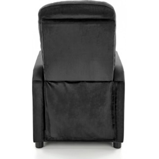 Fauteuil relax manuel, velours noir de qualité, FELLINI 2