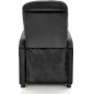 Fauteuil relax manuel, velours noir de qualité, FELLINI 2, Fauteuil 1 place