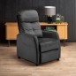Fauteuil relax manuel, velours noir de qualité, FELLINI 2, Fauteuil 1 place