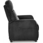 Fauteuil relax manuel, velours noir de qualité, FELLINI 2, Fauteuil 1 place