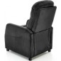 Fauteuil relax manuel, velours noir de qualité, FELLINI 2, Fauteuil 1 place