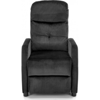 Fauteuil relax manuel, velours noir de qualité, FELLINI 2