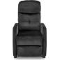 Fauteuil relax manuel, velours noir de qualité, FELLINI 2, Fauteuil 1 place