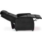 Fauteuil relax manuel, velours noir de qualité, FELLINI 2, Fauteuil 1 place