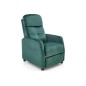 Fauteuil relax manuel, velours vert de qualité, FELLINI 2, Fauteuil 1 place