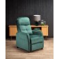 Fauteuil relax manuel, velours vert de qualité, FELLINI 2, Fauteuil 1 place