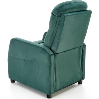 Fauteuil relax manuel, velours vert de qualité, FELLINI 2