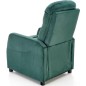 Fauteuil relax manuel, velours vert de qualité, FELLINI 2, Fauteuil 1 place