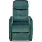 Fauteuil relax manuel, velours vert de qualité, FELLINI 2, Fauteuil 1 place