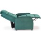 Fauteuil relax manuel, velours vert de qualité, FELLINI 2, Fauteuil 1 place