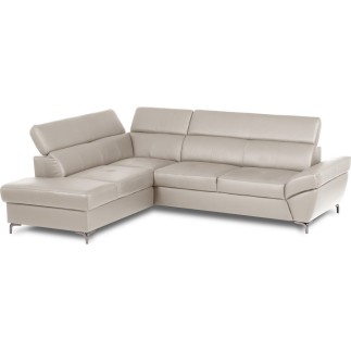 Canapé d'angle convertible en cuir italien luxe 5 places