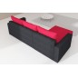 Canapé d'angle convertible - en tissu, rangement, noir/gris, angle gauche (vu de face), LIMA, 4 places