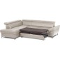Canapé d'angle convertible en cuir italien luxe 5 places, MEMEZO, coffre, BEIGE, angle gauche Canapé d'angle convertible en cuir italien luxe 5 places, MEMEZO, coffre, BEIGE, angle gauche