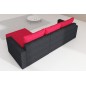 Canapé d'angle convertible en tissu, rangement, noir/gris, angle droit (vu de face), LIMA, 4 places