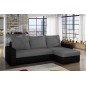 Canapé d'angle convertible en tissu, rangement, gris/noir, angle droit (vu de face), LIMA, 4 places