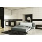 Lit en cuir italien de luxe ELEGANCE, gris foncé et blanc, 160x200