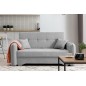 Joli canapé convertible avec rangement en tissu gris, LAURENT, 2 places