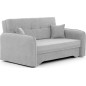 Joli canapé convertible avec rangement en tissu gris, LAURENT, 2 places