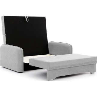 Joli canapé convertible avec rangement en tissu gris, LAURENT
