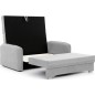 Joli canapé convertible avec rangement en tissu gris, LAURENT, 2 places