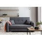 Joli canapé convertible avec rangement en tissu gris foncé, LAURENT, 2 places