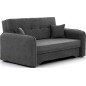Joli canapé convertible avec rangement en tissu gris foncé, LAURENT, 2 places