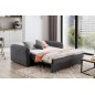 Joli canapé convertible avec rangement en tissu gris foncé, LAURENT, 2 places