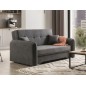 Joli canapé convertible avec rangement en tissu gris foncé, LAURENT, 2 places