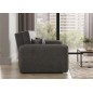 Joli canapé convertible avec rangement en tissu gris foncé, LAURENT, 2 places