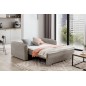 Joli canapé convertible avec rangement en tissu beige, LAURENT, 2 places