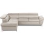 Canapé d'angle convertible en cuir italien luxe 5 places, MEMEZO, coffre, BEIGE, angle gauche Canapé d'angle convertible en cuir italien luxe 5 places, MEMEZO, coffre, BEIGE, angle gauche