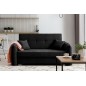 Joli canapé convertible avec rangement en tissu noir, LAURENT, 2 places